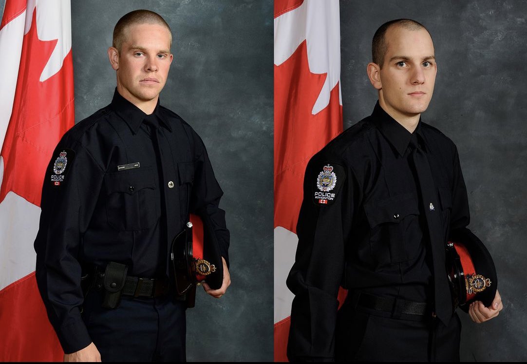 Constable Brett Ryan &amp; Constable Travis Jordan, <a href="/edmontonpolice/">Edmonton Police</a>. #HeroesInLife #RIP