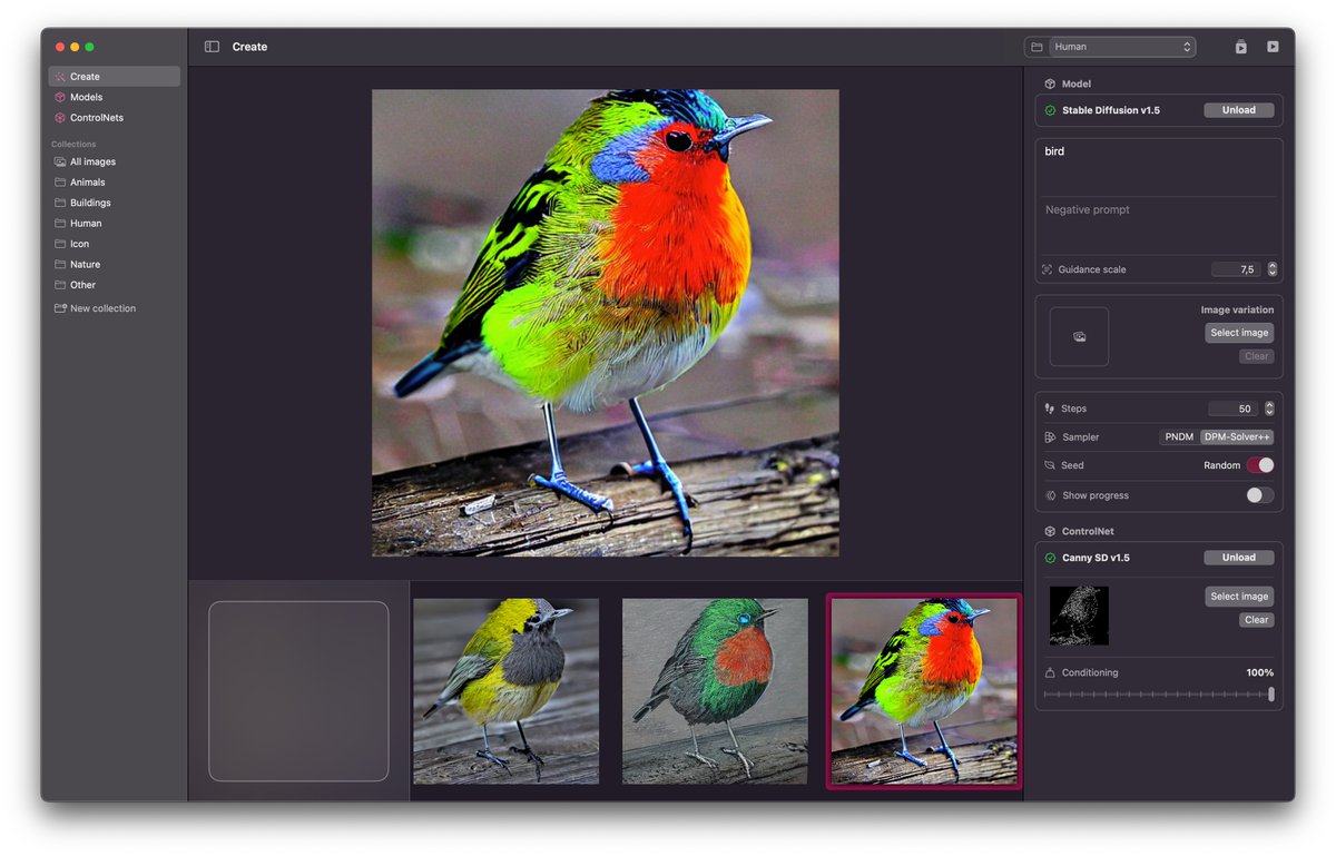GuiyeC's tweet photo. Guernika 2.0 with ControlNet already available for macOS 🎉
Preprocessing for poses, depth map and HED maps included. https://t.co/FRQBuNvrNL