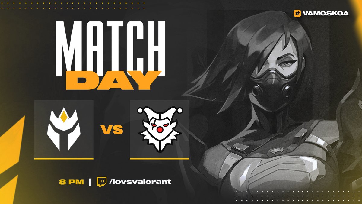 KOA_AIM's tweet photo. ¡HOY SON LOS 4TOS DE FINAL DE #OverushC6! 🏆
Es hora de entregar todo y avanzar a semifinales.
Duro enfrentamiento a los jugadores de @ToysEsports.
Cada vez estamos más cerca de la cima.
#SOMOSKOA 💛🖤
Gracias @LOVSValorant
#GoKOA❤️🔥 | #VALORANT https://t.co/skzmt6atzt