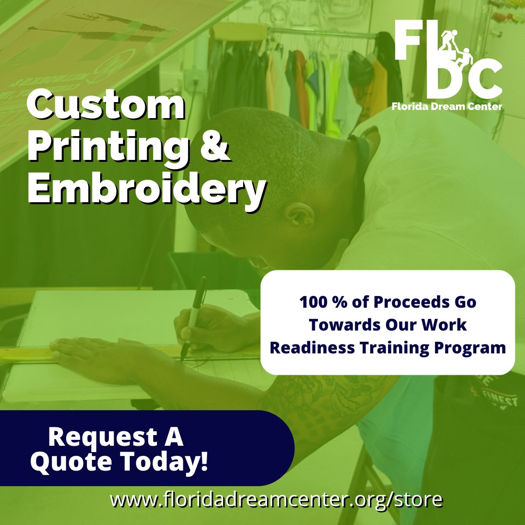 FLDreamCtr's tweet photo. Our Custom Printing and Embroidery Shop Is Up And Running!!
Learn More at https://t.co/mEO0YPF5Ea
#fldc #customprinting #embroidery #workreadinesstraining https://t.co/X9pNSzEPDg