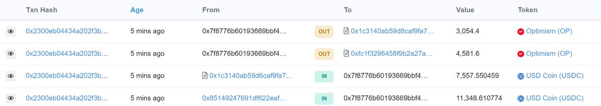 Sold out my $OP and am ready to buy more $ARB from the paperhands who are eligible for the airdrop. 😉

optimistic.etherscan.io/tx/0x2300eb044…