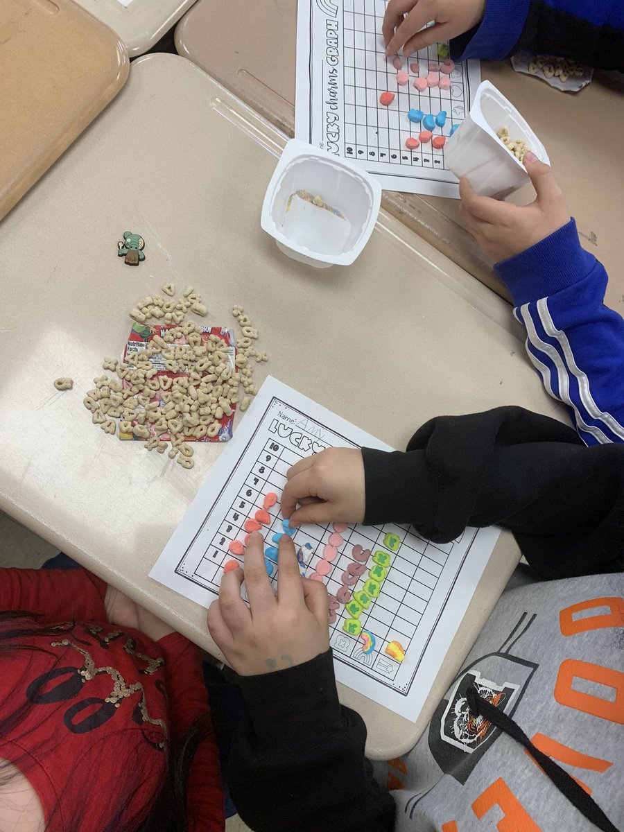 Nick_EdwardsEDU's tweet photo. Lucky Charms graphing ! Our 5th grade students helped our 2nd graders tally up some colored Cereal! @Dovermath @AcademyStreetES #acadeMYschool #luckoftheirish https://t.co/Ct0jFiMTDc