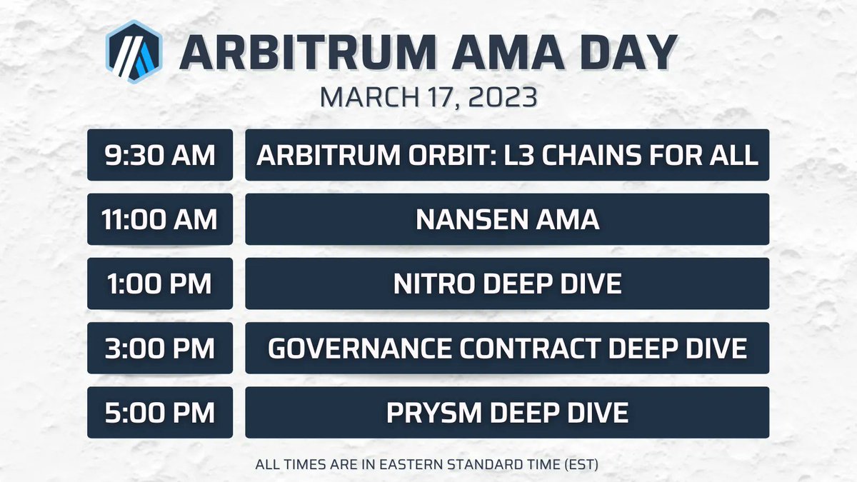 Today was very eventful for the Arbitrum community. Tomorrow, we'll have a full day of AMAs — hope to see you there! 👋 💙🧡