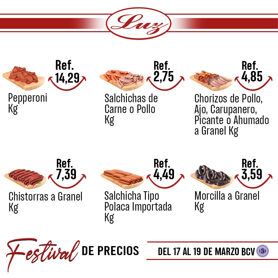 mercadosluzca's tweet photo. Ven y disfruta del #FestivalDePrecios en todas nuestras sucursales y en #Luzquick desde el 17 al 19 de marzo

#Automercados #marzo2023 #16deMarzo #FestivaldePrecios  #descuentos #promos #market #mall #supermercado #comida #ofertas #promociones #productos #rebajas #Caracas https://t.co/hdcpJZtyP5