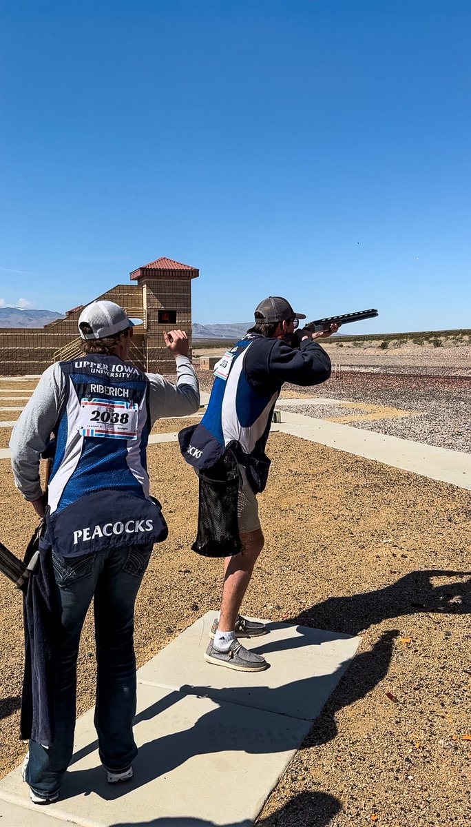 Today was a practice day at NCSSAA National Championships for trap and skeet. The team is dialed in and ready. 

Go Peacocks!

#uiushotgun #upperiowa #collegeshotgunteam