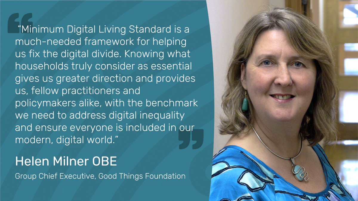 GoodThingsFdn's tweet photo. 👋  ICYMI: The MDLS interim reports are out - outlining findings around the #MinimumDigitalLivingStandard, developed to determine what households need to feel included in the digital world. 

Read more about the necessity of the framework 👇
https://t.co/3LHJffLBoh https://t.co/D6B6y479xD