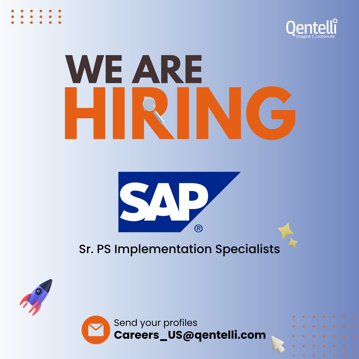 qentelli's tweet image. We&apos;re looking for Senior #SAP PS Implementation Specialists to join our growing team at @Qentelli. Apply today! Send your resume to careers_US@qentelli.com #SAPImplementation