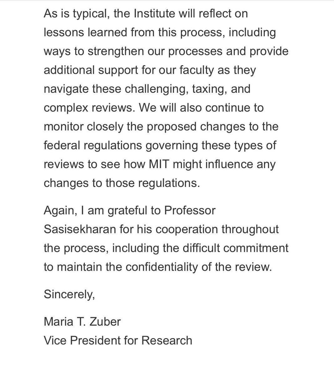 Daphne Zohar (@daphnezohar) on Twitter photo Dr. Ram Sasisekharan’s lab at <a href="/MIT/">Massachusetts Institute of Technology (MIT)</a> had allegations of research misconduct leveled at them. This was shared broadly & destroyed the reputation of a great scientist & a very nice person. I hope that the fact that he was CLEARED of any wrong doing will be shared just as broadly 👇 Dr. Ram Sasisekharan’s lab at <a href="/MIT/">Massachusetts Institute of Technology (MIT)</a> had allegations of research misconduct leveled at them. This was shared broadly & destroyed the reputation of a great scientist & a very nice person. I hope that the fact that he was CLEARED of any wrong doing will be shared just as broadly 👇
