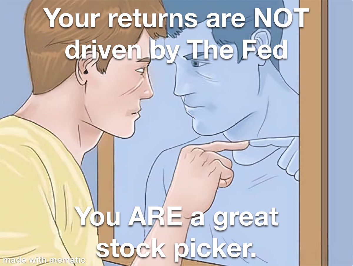 marketplunger1's tweet image. Seeing a lot of this …

Blame the Fed when stocks go down.

Praise yourself when stocks go up.
