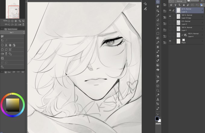 Cat demanded cuddles so… wip sketch (guess who) 