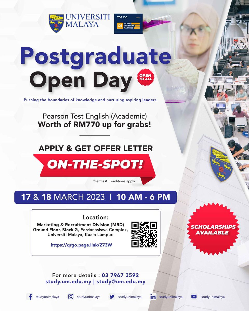 Will you be one of our future #UMLinguists ?

#UMLinguists50 #UMisOne #studyatum #studyunimalaya #postgraduate #openday