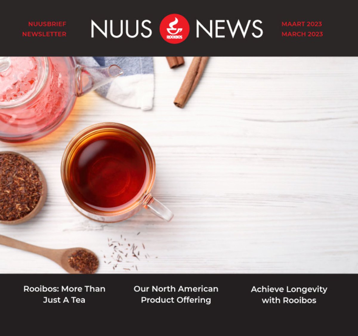 In this newsletter, you can read more about our product range in North America, which includes Rooibos, Honeybush, Lemon Myrtle, Rosehip, Hibiscus and Chamomile.

All this and more below! 

t.e2ma.net/message/6qdv2f…