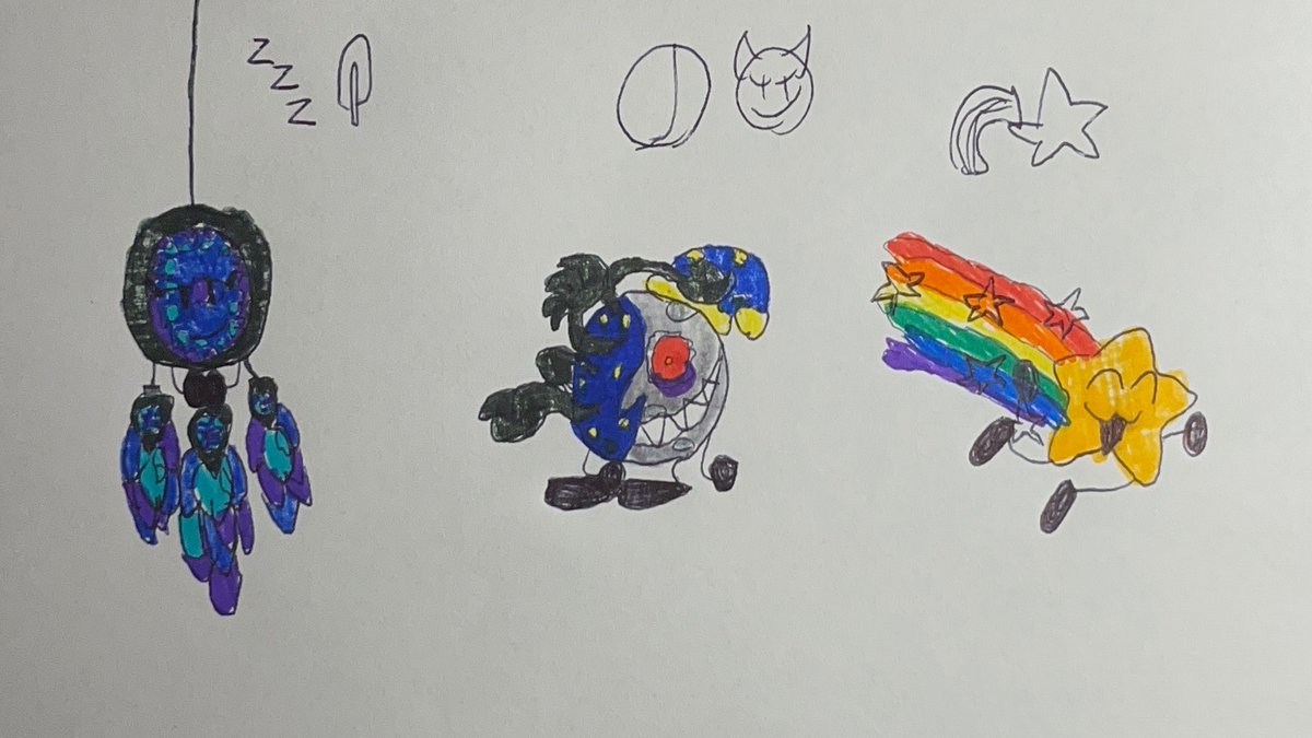 B6489982's tweet photo. First time doing this. Adopt a dream themed object with the emoji that is next to them raffle will end whenever I feel like it
-dreamcatcher ๐ค๐ชถ
-nightmare ๐๐
-shooting star๐โญ๏ธ
#objectshowcommunity #osc #objectoc #objectraffle https://t.co/uop6XqwUri