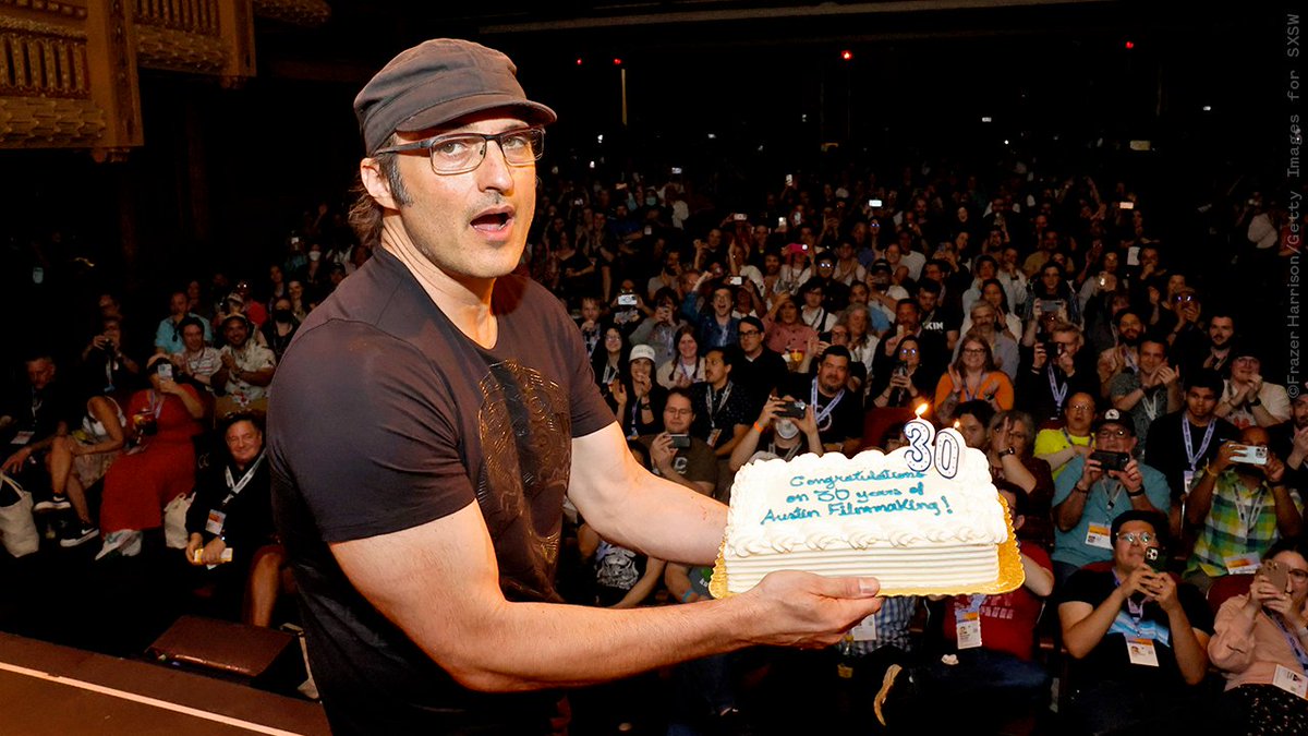 .<a href="/Rodriguez/">Robert Rodriguez</a> celebrating 30 years of #Austin filmmaking on stage at #SXSW 🎂