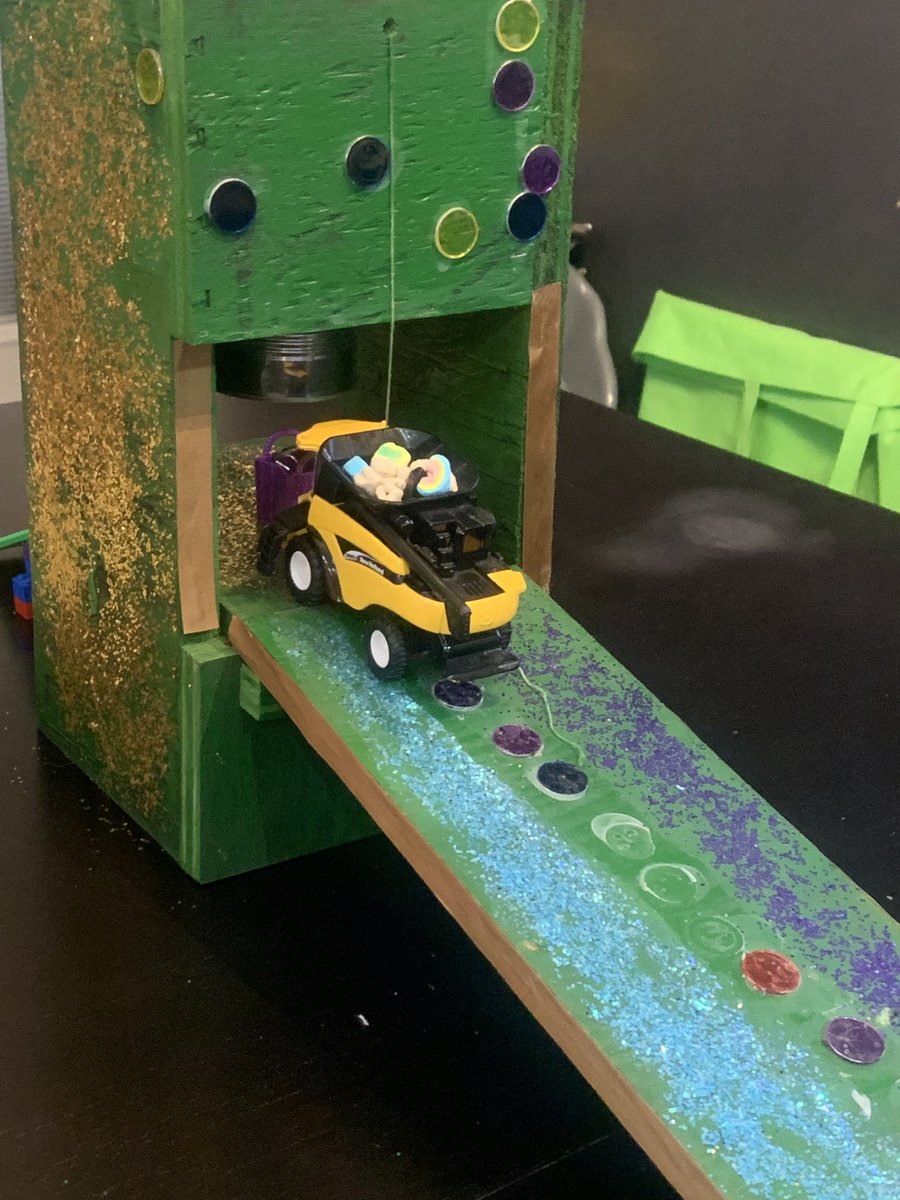 KyleHowarth8's tweet photo. Not sure why but my daughters feel that New Holland combines make good bait while trapping leprechauns! https://t.co/WGuZLdaPRW