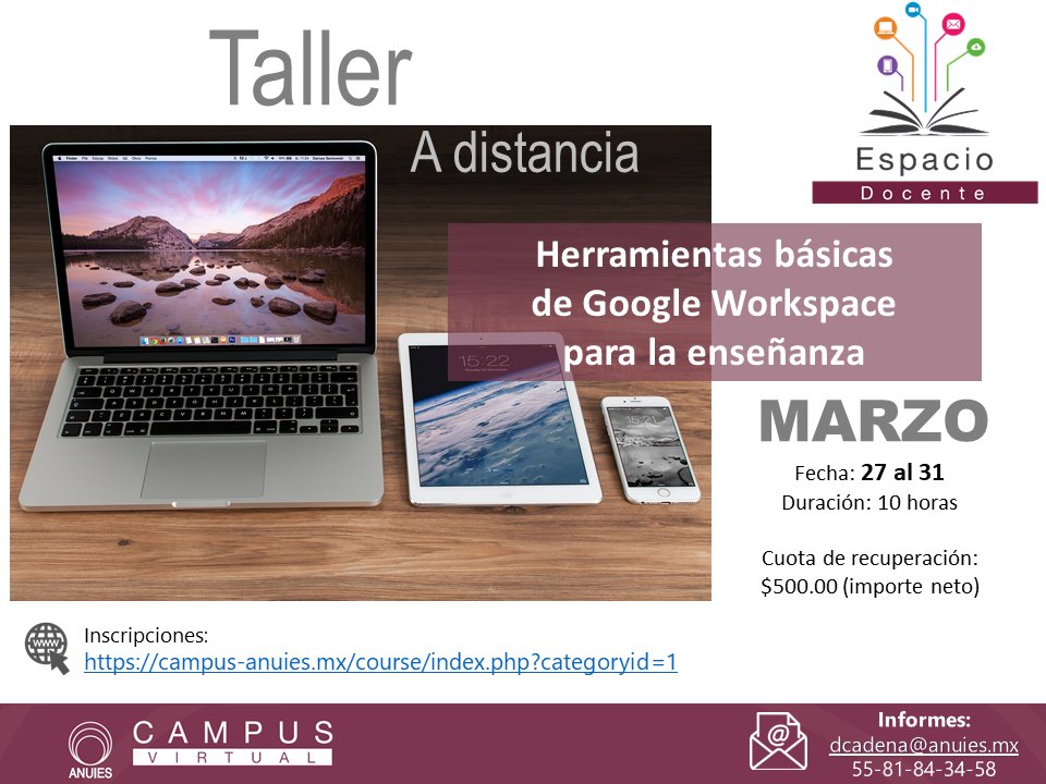 ¡Inscripciones abiertas!

Talleres <a href="/ANUIES/">ANUIES</a> 

virtuales-dev.anuies.mx/web/campusvirt…