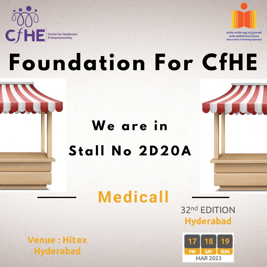 Medicall Hyderabad 2023 | 32nd Edition Visit Foundation for CfHE Stall No. 2D20A | Hall 3