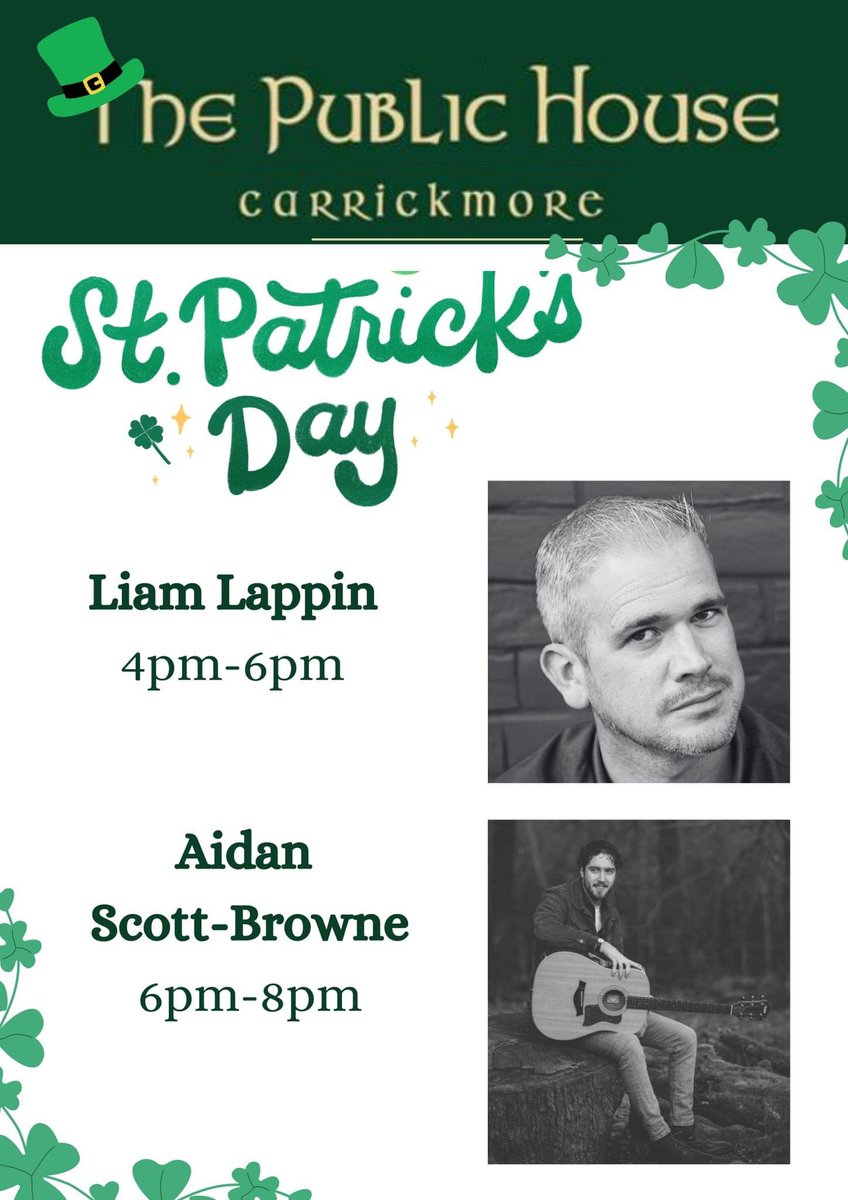 thePHCmore's tweet photo. ☘ St Patricks Day☘️  
⚽️ CBS Omagh Hogan Cup Final 
🐎 Cheltenham Gold Cup Day
 🎤 Music from Liam Lappin and Aiden Scott-Browne 🎼
Come and join us for pints, points, punts and performances this Paddies Day 😊 https://t.co/D1MmJMaAHO