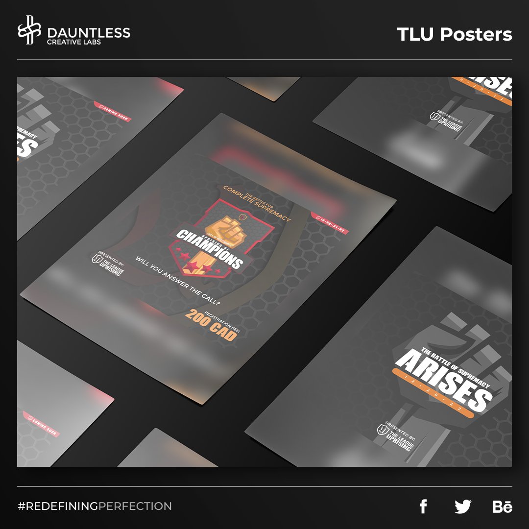 dauntless_cl's tweet photo. We eagerly accepted the challenge of creating a poster that represented the energy and excitement of The League Uprising. Take a look at the poster that the team designed.

#BeDauntless #RedefiningPerfection https://t.co/fKfwGlK491