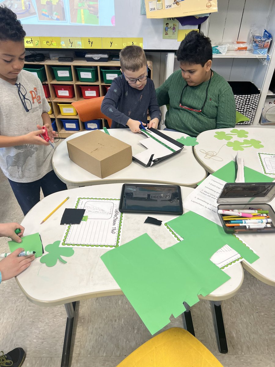 Ms_Carbain's tweet photo. Learners designed and built traps in teams to hopefully catch the leprechaun! They followed the necessary criteria to make sure their traps were good to go! @Jfteach27 @Hampton_Street #MineolaProud https://t.co/sZiMtjsi9w