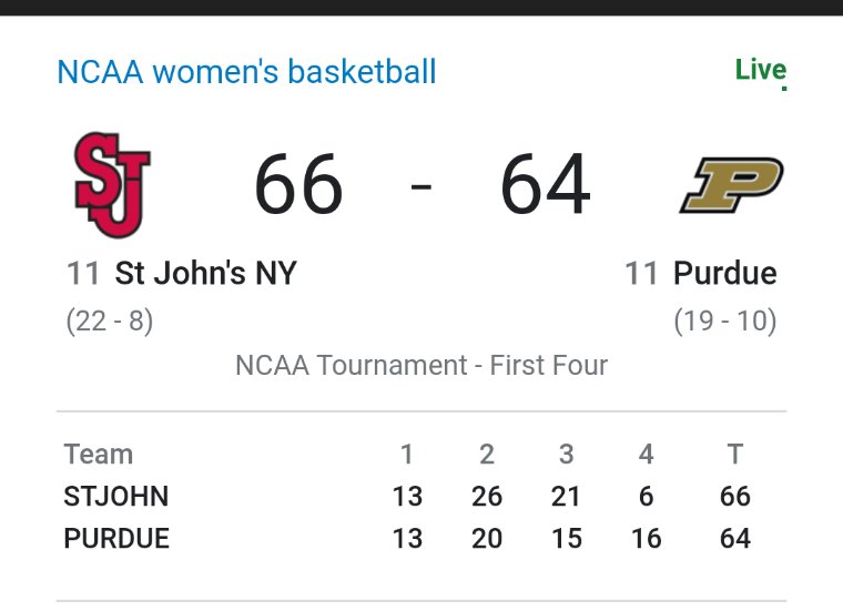 GREAT tournament win for St. Johns women's team with a clutch last second shot.  Congrats and onto the next game.
LET'S GO ST JOHN'S  🏀. #SJUWBB #SJUBB