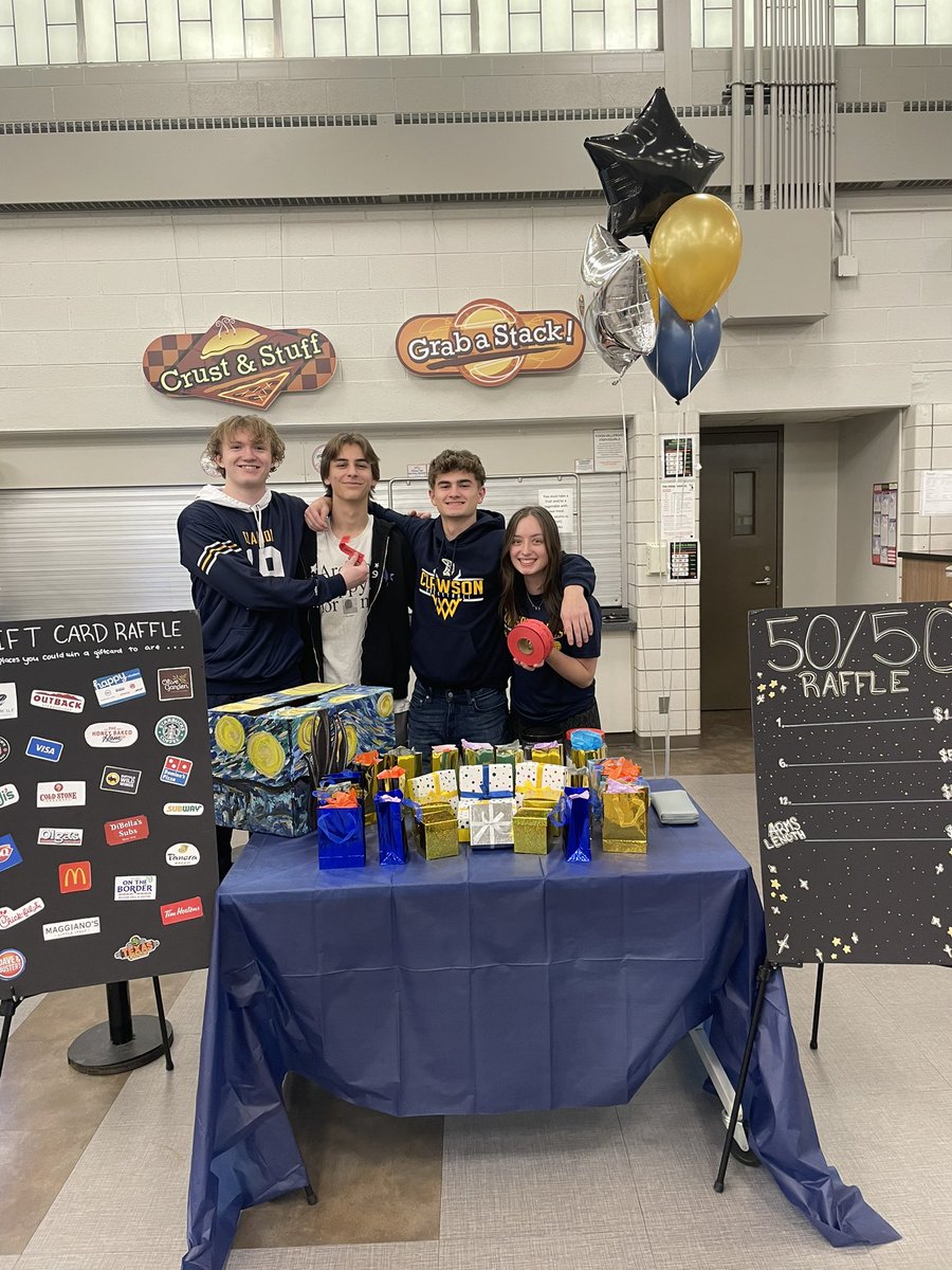 ClawsonNhs's tweet photo. Tonight, NHS hosted their annual Charity Dinner, raising a collective $1,300! 
We would like to express our gratitude to all who donated food, money, gift cards, and their time tonight - this event would not have been successful with out your gracious contributions! https://t.co/eMfaxEwTGU