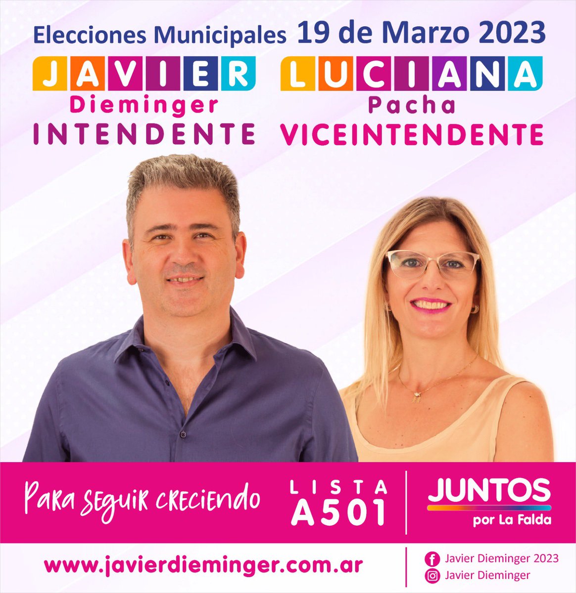 En La Falda acompañamos el cierre de <a href="/DiemingerJavier/">Javier Dieminger</a> y <a href="/lucianapacha/">Luciana Pacha</a>. El domingo se vota #ParaSeguirCreciendo #Córdoba #Juntos