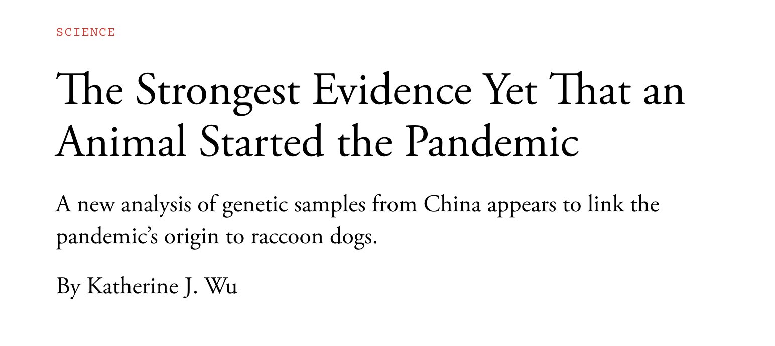 The Strongest Evidence Yet That an Animal Started the Pandemic - The Atlantic