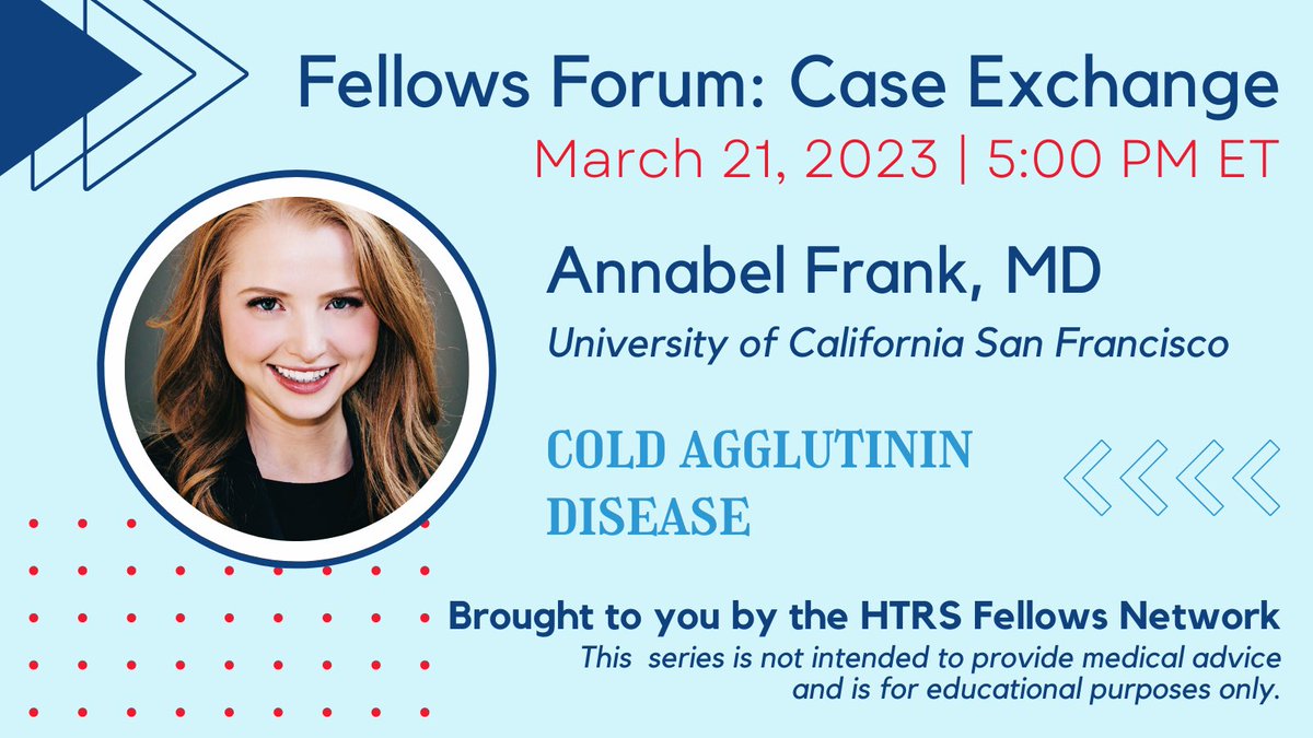 HTRSFellows's tweet image. Had a blast at #HTRS2023? Wishing it wasn’t over? Join @AnnabelFrankMD and the #HTRSFellows for the second Fellows Forum: Case Exchange! Sign up now at bit.ly/3kNy4Tb! @HTRStoday @HTRSFellows