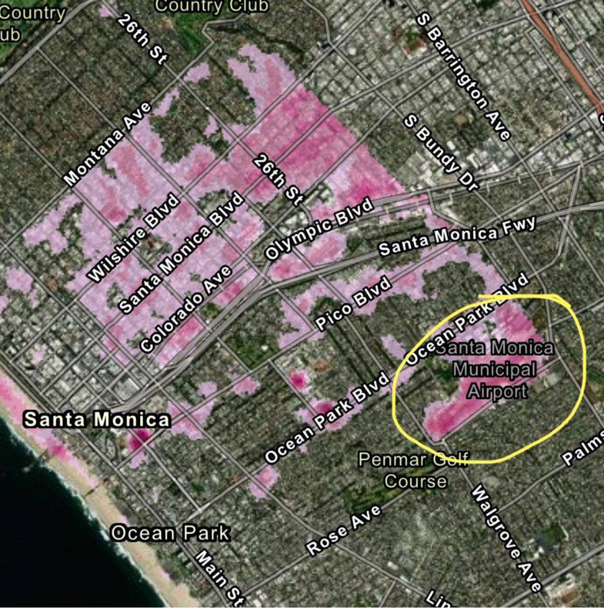 Airport2Park's tweet photo. A Great Park to replace Santa Monica Airportโs 160 acre tarmac runway when it closes in 2029 will reduce #HeatIsland effects, reclaim stormwater and help mitigate the effects of climate change. #Depave #KeepLACool #CoolestinLA #NatureBasedSolutions https://t.co/S9TVk55eSq