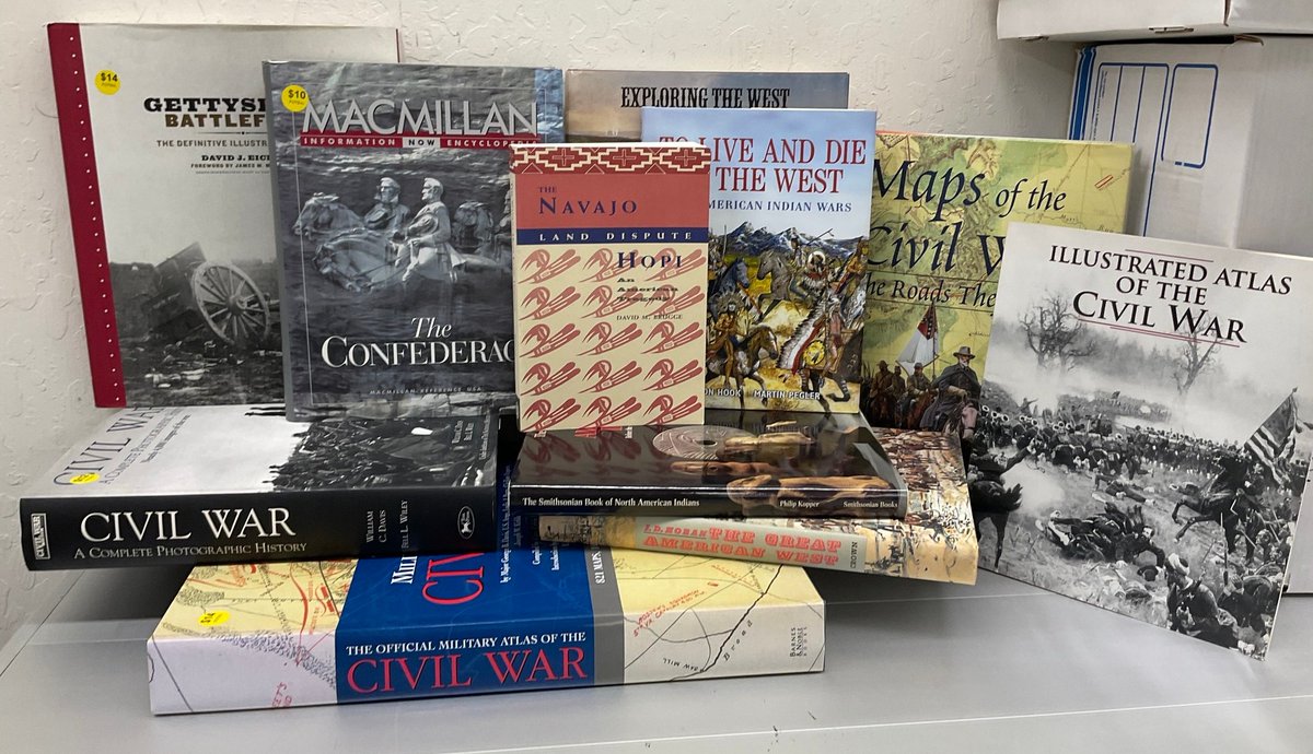 Mar. 18-19 #FOTSVL #BookSale Spotlight: #AmericanHistory Large collection of books focused on #CivilWar era &amp; #Westernexpansion. Other eras available. All on top of our usual full range of #history, #politicalscience &amp; #currentaffairs books.

 #historybooks #socialstudies