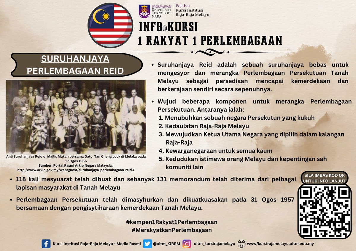INFO@KURSI; KEMPEN 1 RAKYAT 1 PERLEMBAGAAN BIL. 1/2023 - SURUHANJAYA PERLEMBAGAAN REID

#uitmdihatiku
#keluargaUiTM
#KursiRajaMelayuUiTM