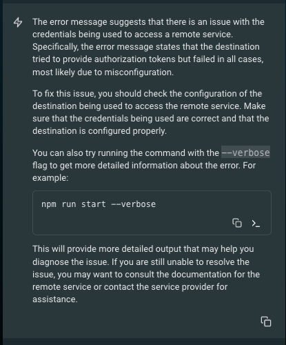 Using <a href="/warpdotdev/">Warp</a> AI feature to help with #SAPCAP and BTP Destination features. Quite a lot more readable :-) <a href="/SAPdevs/">SAP Developers</a> <a href="/reCAP_conf/">reCAP</a>