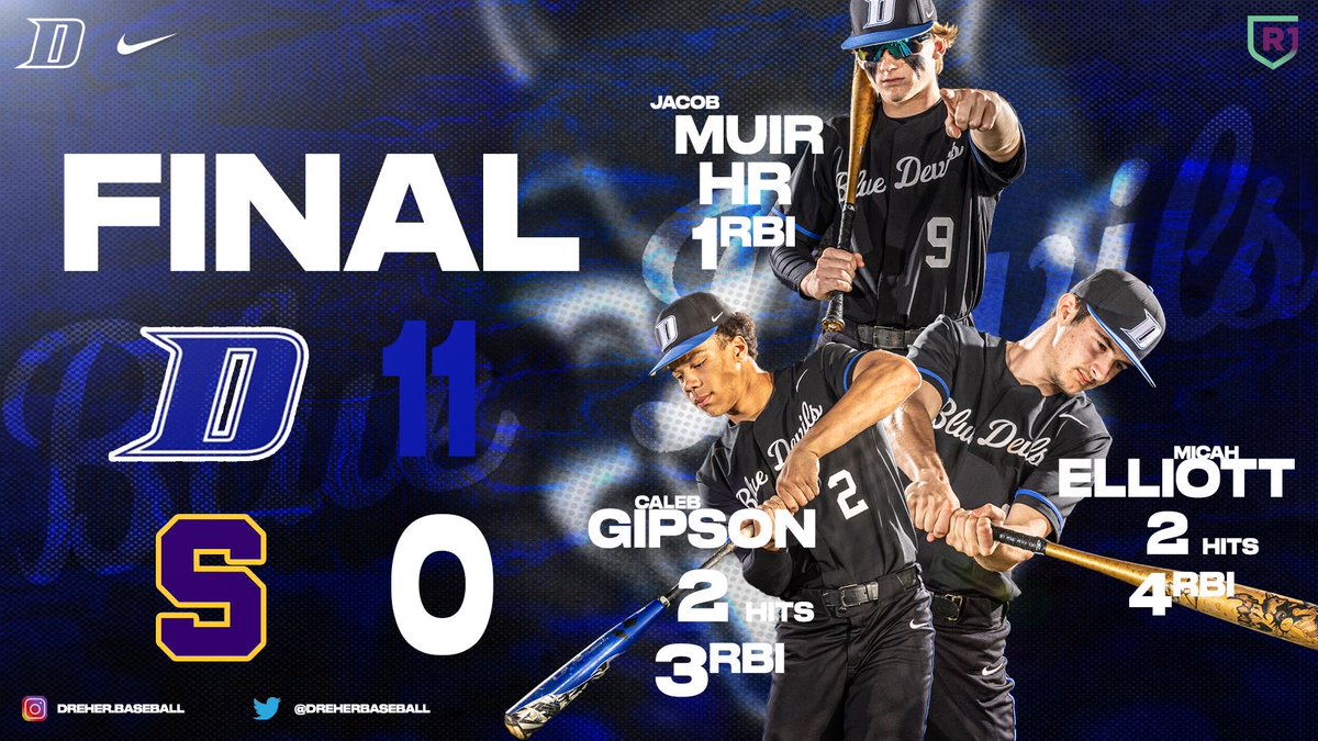Another region week sweep! Blue Devils take down Swansea tonight 11-0! #HornsUp ⁦<a href="/dreherathletics/">Dreher Athletics</a>⁩ ⁦<a href="/dreherbooster/">Dreher Ath Booster</a>⁩ ⁦<a href="/DreherHigh/">Dreher High School</a>⁩