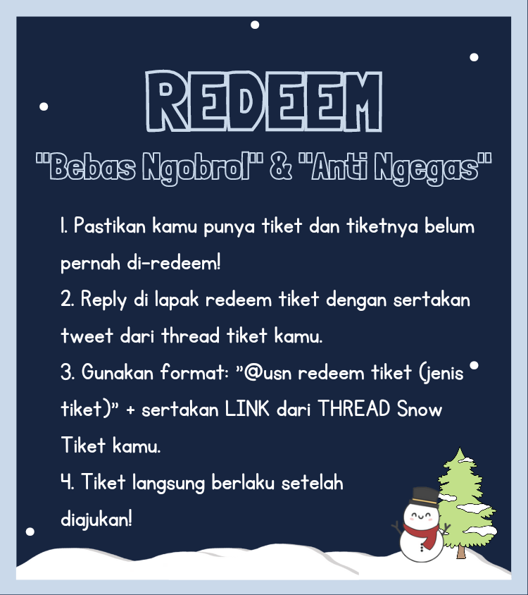 SUBxSNOWY's tweet photo. REDEEM TIKET BEBAS NGOBROL 17 MARET https://t.co/UdrGd8Y6b0