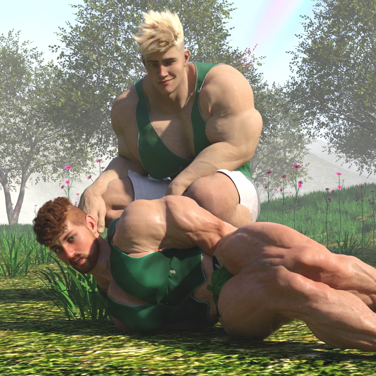MuscGrowth3D's tweet photo. Starting tomorrow, who wants to see a new St. Patty's comic? ☘️#MuscleGrowth https://t.co/ox5fe3gWnK