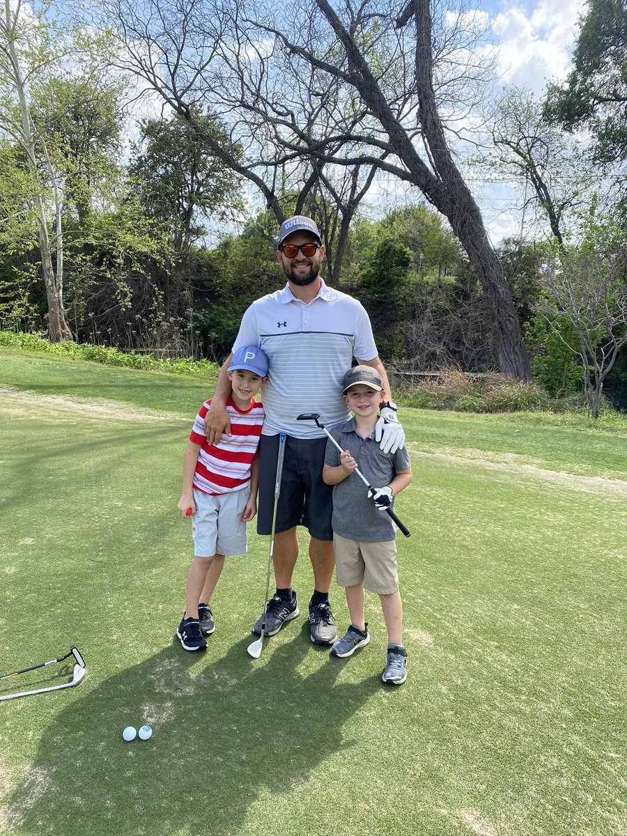 Fun time at the links with my boys this afternoon! First time for all of us to be out there together. #springbreakisntlongenough