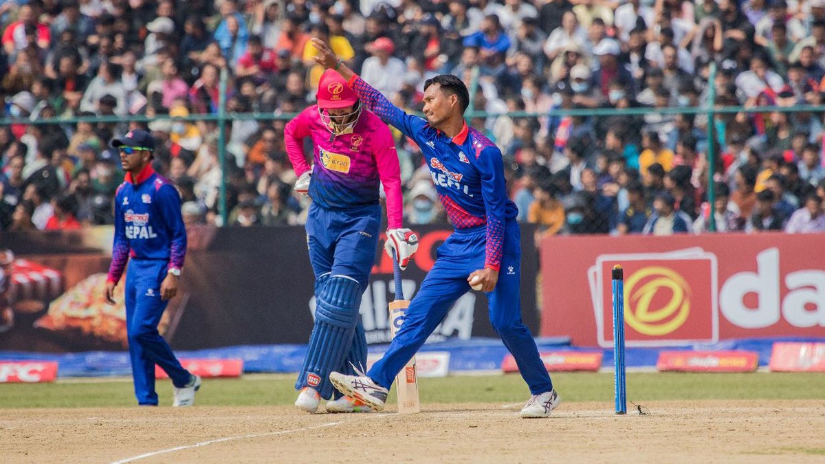 There was a massive crowd on hand to see Nepal's thrilling victory over the UAE that booked their place in the <a href="/cricketworldcup/">ICC Cricket World Cup</a> Qualifier 💥

More 👉 bit.ly/3ZVEKOS