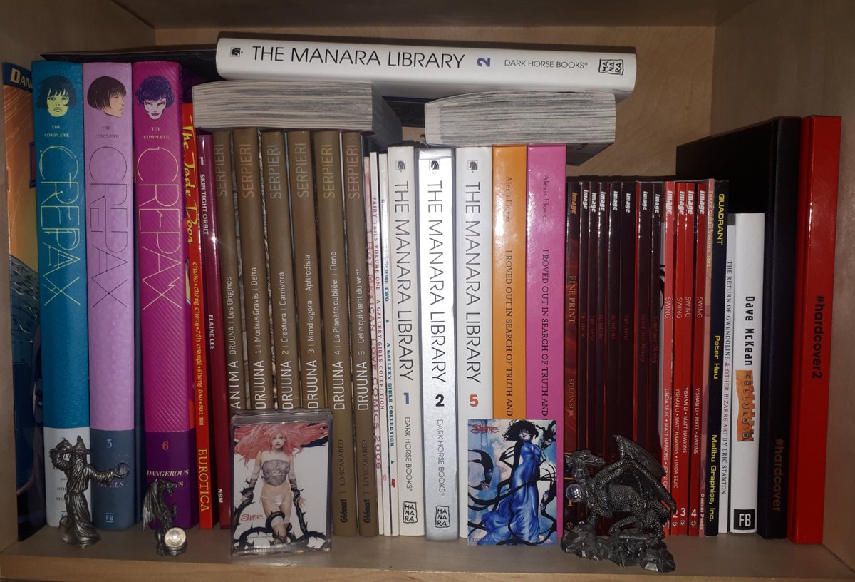 @HackinTimSeeley @stjepansejic @FirstIssueClub @MonarchDafey @Mirkand @Luana_Vecchio_ He brought a much needed Eurocomics influence to mainstream US markets.  But there was some exception with what Eros/Fantagraphics have been doing since the 90s. Also not pictured is Frank Thorns Ghita and Corben books.