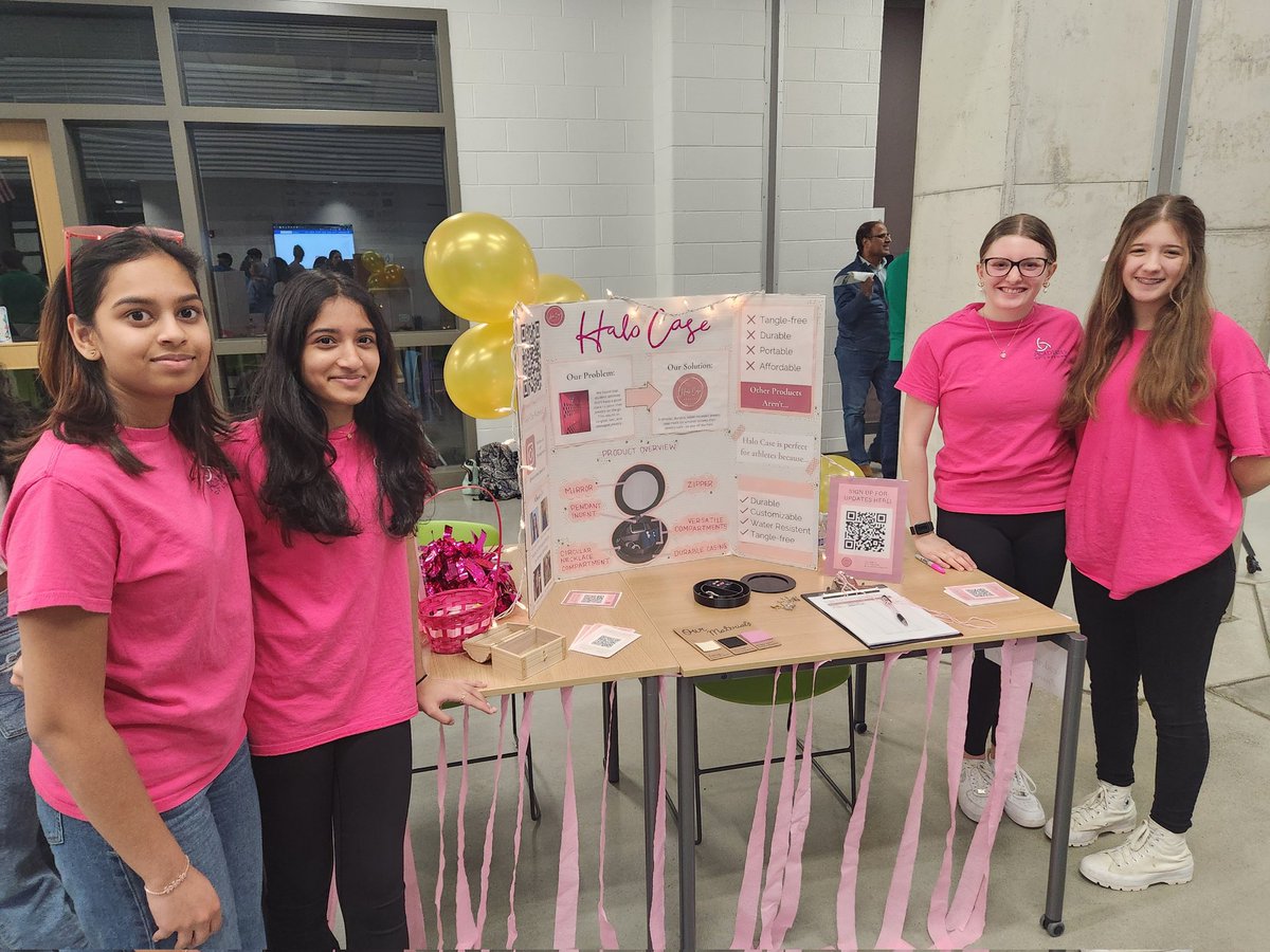 MrsHaynie's tweet photo. I couldn't be prouder of my daughter and her group. I look forward to seeing the progression of their Halo Case jewelry solution. #lcpsmakershowcase https://t.co/zqGbr9O7ky
