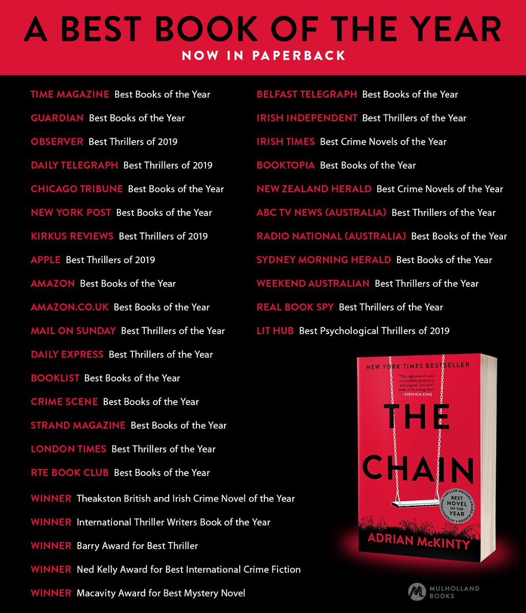 The #DonWinslowBookClub was the first to tell readers about a incredible new thriller called #TheChain by @adrianmckinty.

This is what happened next.