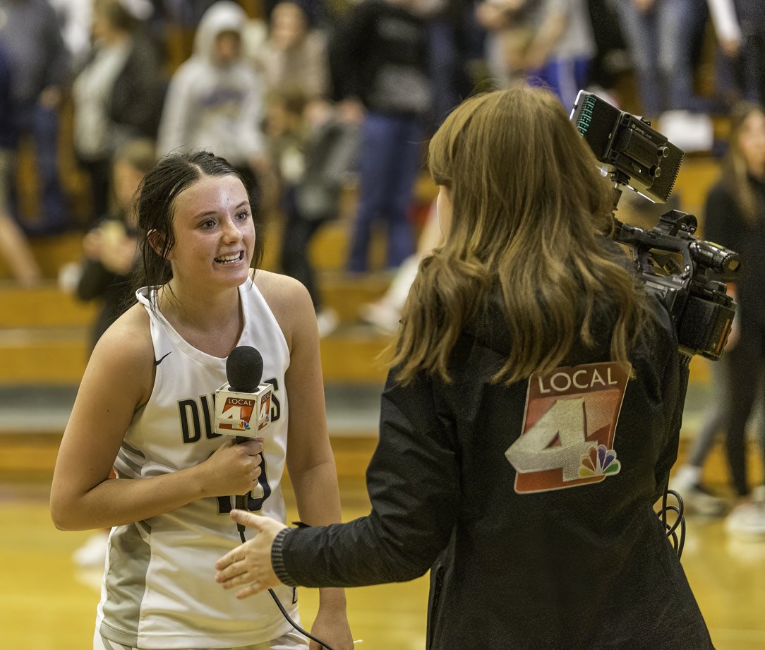 YorkDukeGBB's tweet photo. Kiersten Portwine set the school record for 3-point shots made in a season with 56. Go Dukes! #yorkdukes https://t.co/UIc1L8LUTs