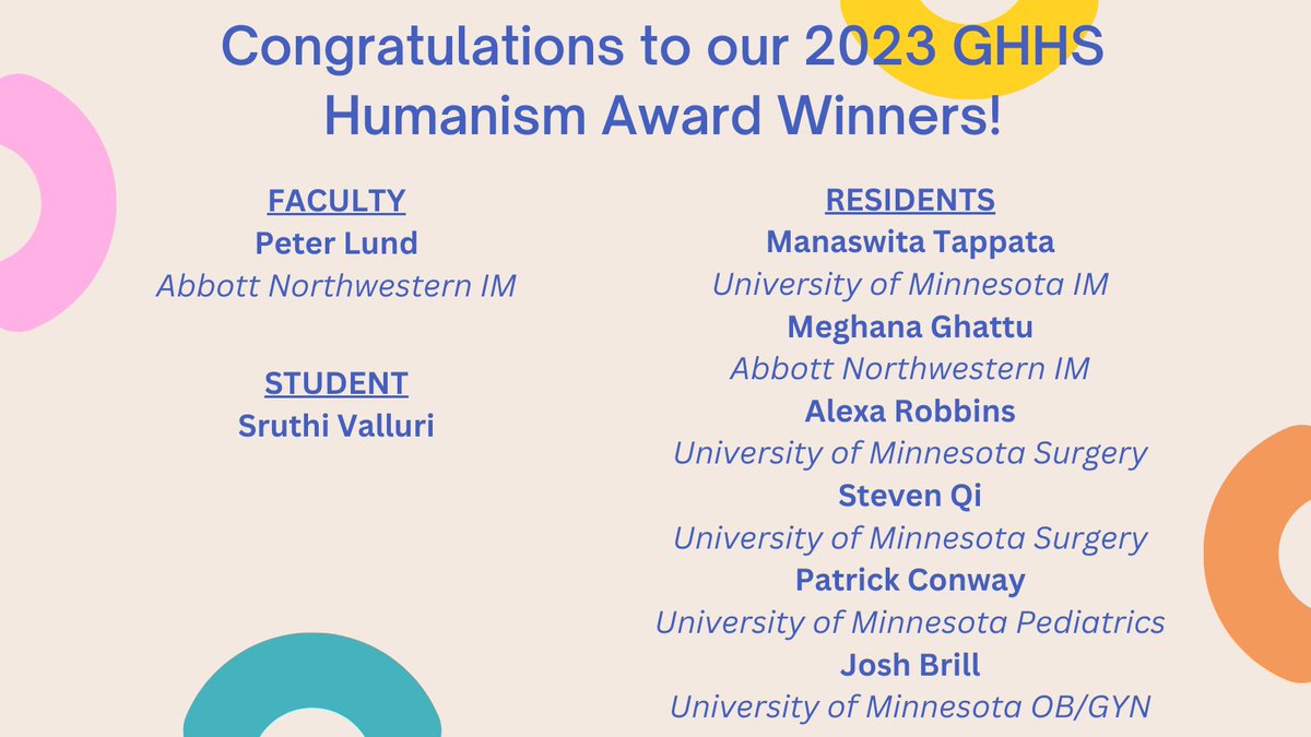 Congratulations to our faculty, resident, and student winners of our 2023 Leonard Tow Humanism Awards and 2023 Humanism and Excellence in Teaching Awards!