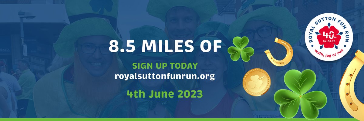 Happy St.Patrick's Day to everyone celebrating.

Secure your place alongside the 'Sutton Leprechauns' in this year's 40th Royal Sutton Fun Run  - Sunday, 4 June by registering today 

Use the link via royalsuttonfunrun.org