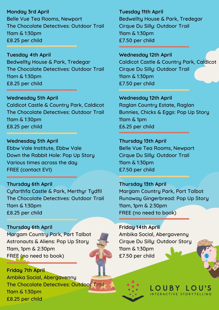 loubyloustories's tweet photo. Get lost in a magical, storytelling adventure this Easter with Louby Lou’s! 🐣🍃📚

For further information &amp; tickets, head to the following link… ⬇️ 

https://t.co/ffAxVUiAPg 🌟 https://t.co/O3Gk4ALhKo