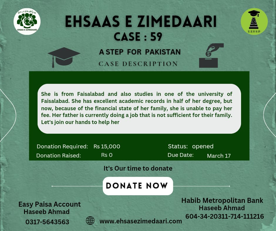 Here's our Case 59. Let's Close it together. ✨
.
.
.
#fee #support #program #donate #ehsasezimedaari