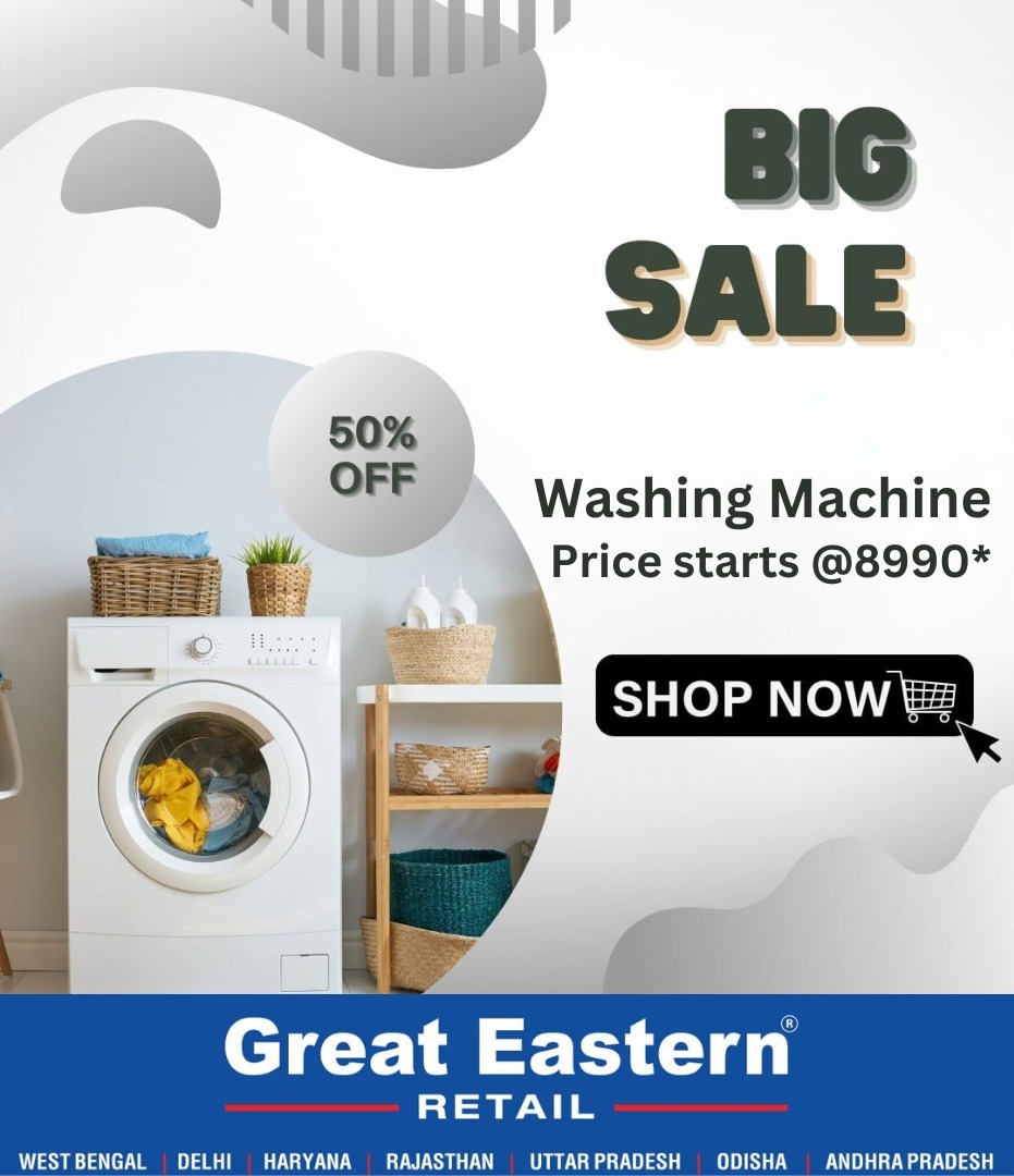 BIG SALE !!!
Bring Home the Power of Cleaning,
Washing Machine starts at <a href="/8990/">Lynndy sharisky</a>* only.
Buy Washing Machines at the assured lowest price only at Great Eastern Retail. Shop Now.
Visit our nearest stores OR
Shop online at: greateasternretail.com

#bestdeal #washingmachine
