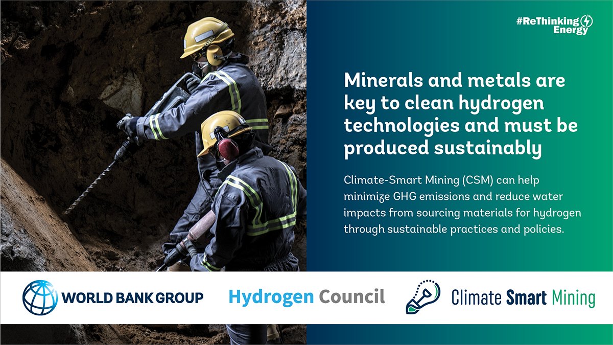 The Hydrogen revolution is here. Minerals and metals play a key role in scaling up clean hydrogen. Our new report explains how these materials can be supplied with the lowest environmental and social footprint: wrld.bg/rnee50NkzgO #ReThinkingEnergy