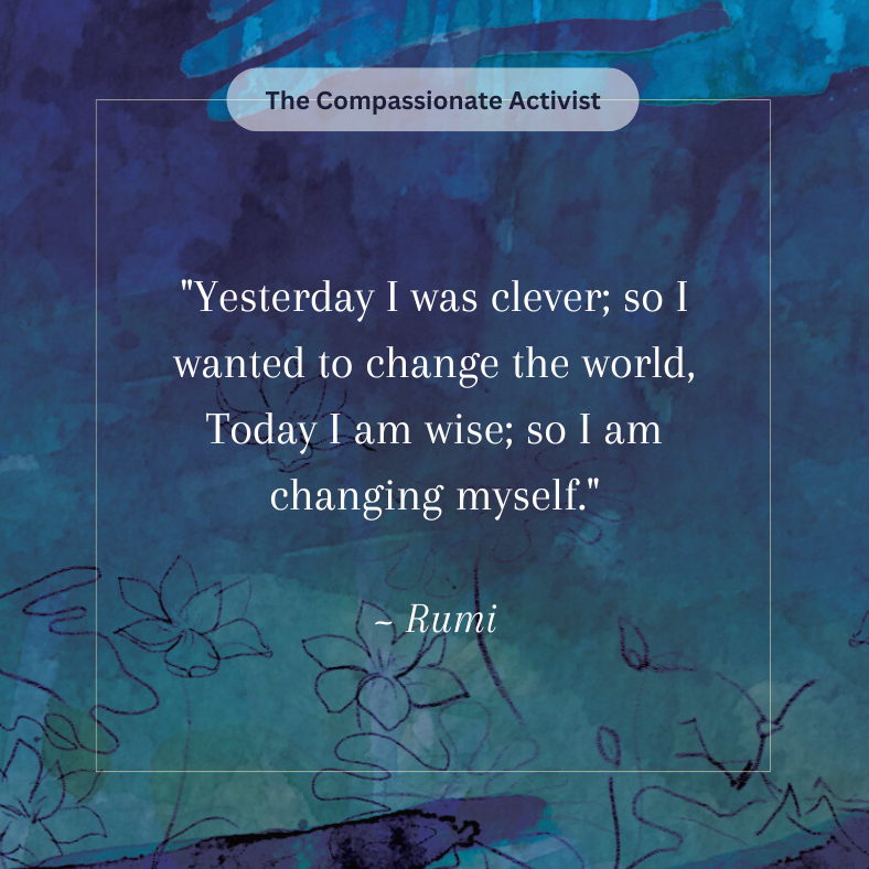 lucyheartmind's tweet photo. I love this quote, but sometimes disagree. Don't you think we need to do both?

 #mindfulness
#mindfulnessmeditation
#mindfulmovement
#movingwithmindfulness
#meditation
#selfcompassion
#compassion 
#thecompassionateactivist
#compassioninaction
#mindfulactivism https://t.co/nxPX7cZCez
