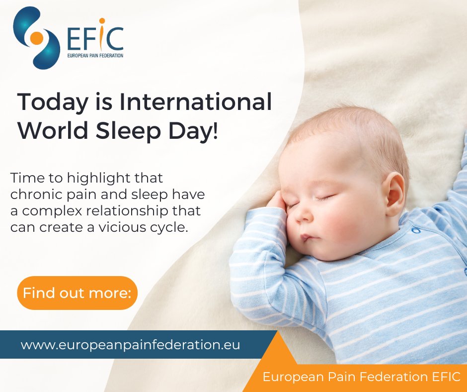 European Pain Federation EFIC® (@efic_org) on Twitter photo Today is #WorldSleepDay! Chronic pain and sleep have a complex relationship that can create a vicious cycle. <a href="/_WorldSleep/">World Sleep Society</a>
Find out more here: europeanpainfederation.eu/advocacy/world… Today is #WorldSleepDay! Chronic pain and sleep have a complex relationship that can create a vicious cycle. <a href="/_WorldSleep/">World Sleep Society</a>
Find out more here: europeanpainfederation.eu/advocacy/world…
